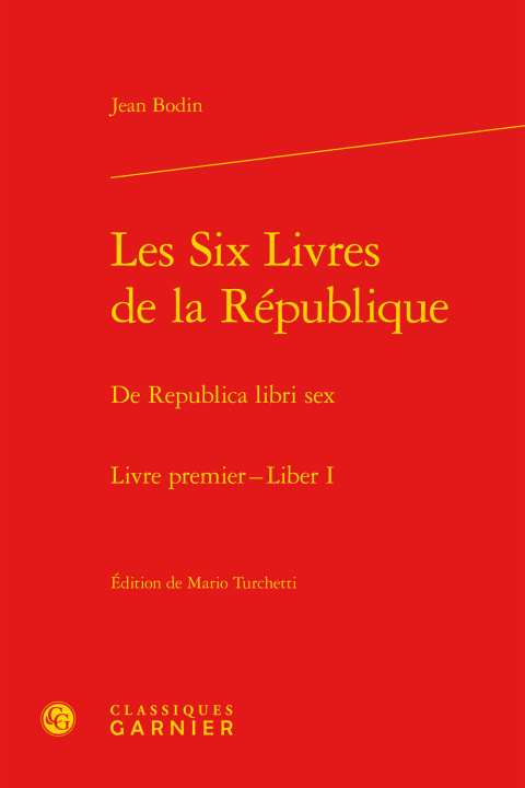 Kniha Les Six Livres de la République / De Republica libri sex Bodin