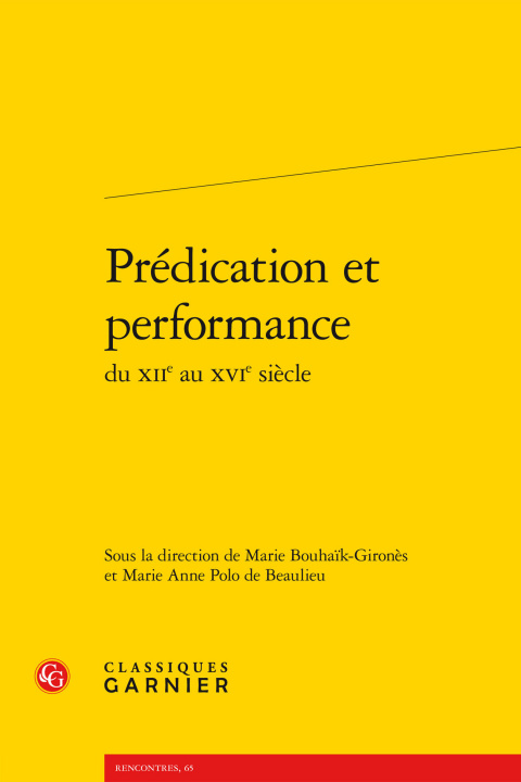Knjiga Prédication et performance collegium