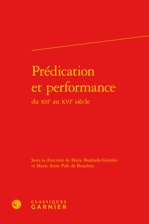 Knjiga Prédication et performance 