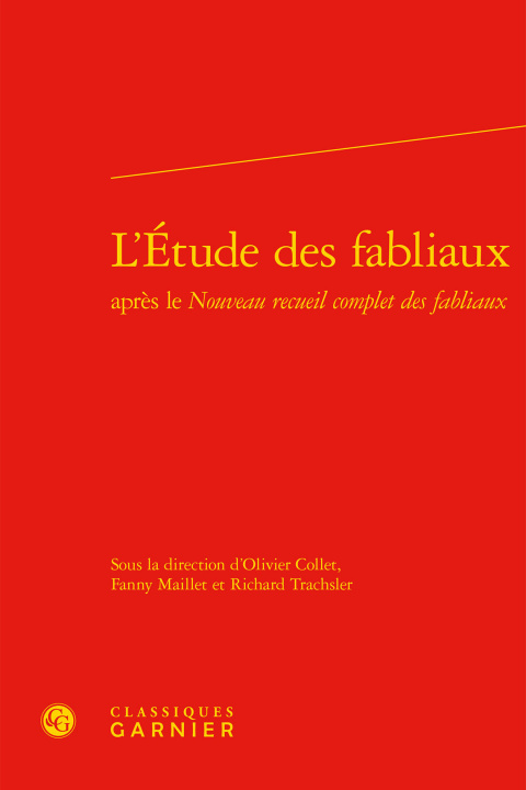 Kniha L'Étude des fabliaux 