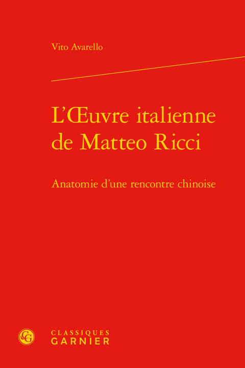 Kniha L'oeuvre italienne de Matteo Ricci Avarello