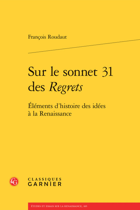 Livro Sur le sonnet 31 des Regrets Roudaut