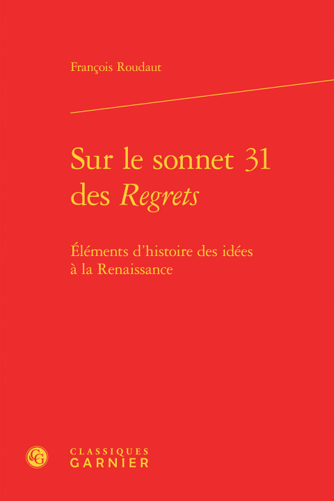 Kniha Sur le sonnet 31 des Regrets Roudaut