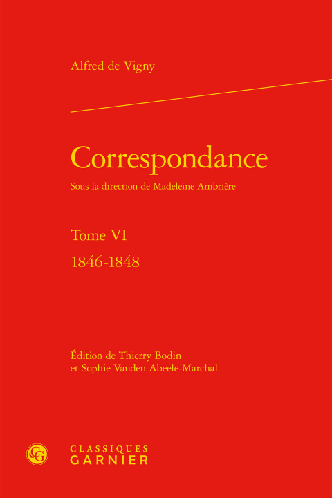 Buch Correspondance Vigny