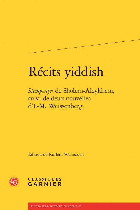 Knjiga Récits yiddish Weissenberg