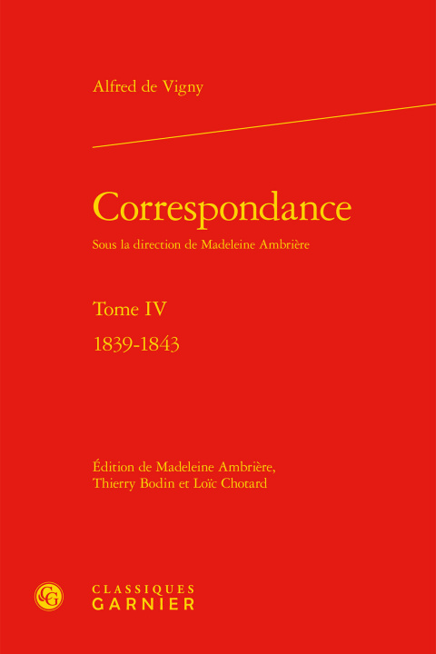 Book Correspondance Vigny
