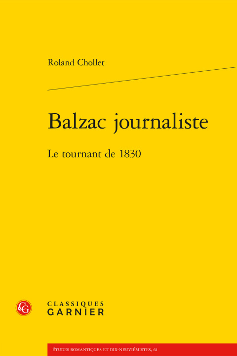 Kniha Balzac journaliste Chollet