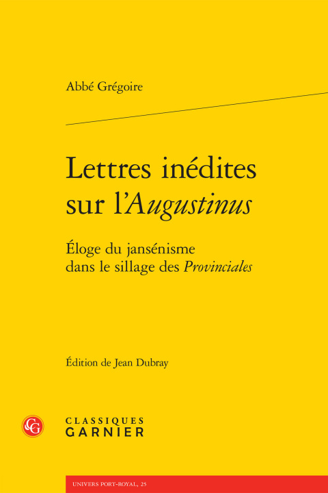 Carte Lettres inédites sur l'Augustinus Grégoire
