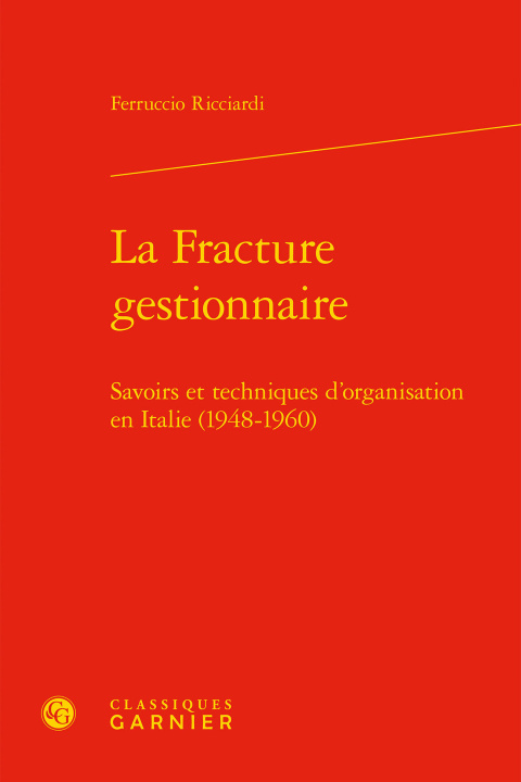 Buch La Fracture gestionnaire Ricciardi