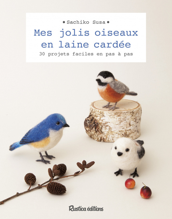 Kniha Mes jolis oiseaux en laine cardée Sachiko Susa