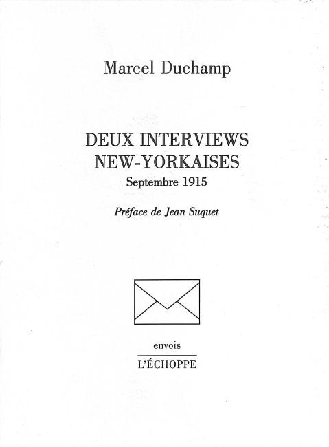 Kniha Deux Interviews New-Yorkaises Marcel Duchamp