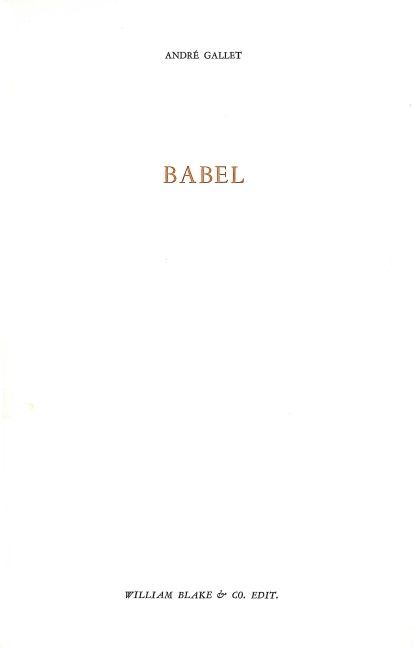 Knjiga Babel Andre Gallet