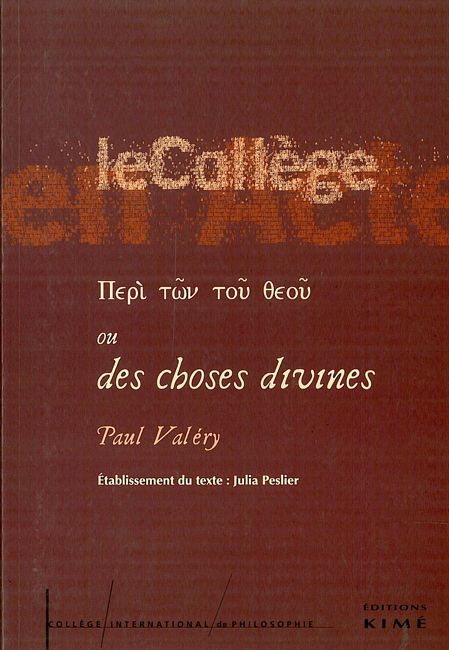 Kniha Peri Ton Tou Theou Paul Valery