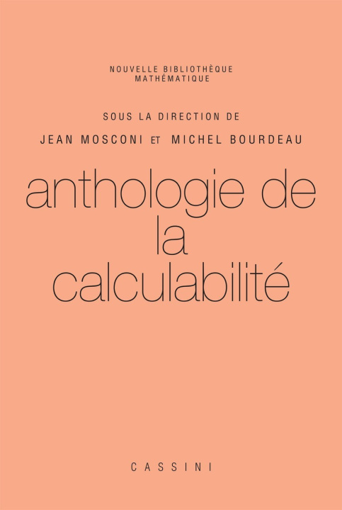 Book Anthologie de la calculabilité BOURDEAU