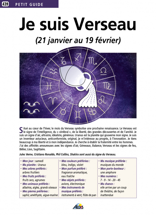 Knjiga JE SUIS VERSEAU collegium