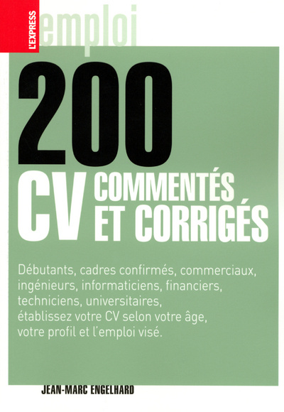 Könyv 200 CV commentés et corrigés Jean-Marc Engelhard