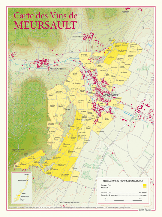 Knjiga CARTE DES VINS DE MEURSAULT BENOIT FRANCE
