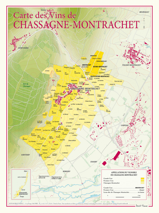 Knjiga CARTE DES VINS DE CHASSAGNE MONTRACHET BENOIT FRANCE