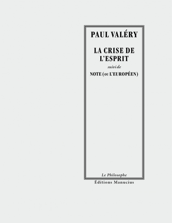 Knjiga LA CRISE DE L'ESPRIT Paul VALERY