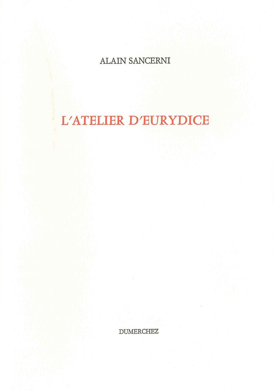 Knjiga L' Atelier d'Eurydice Alain Sancerni