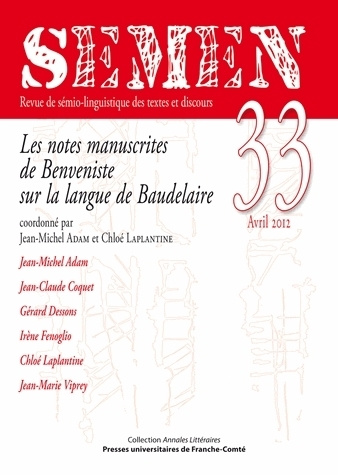 Kniha Les notes manuscrites de Benveniste sur la langue de Baudelaire 