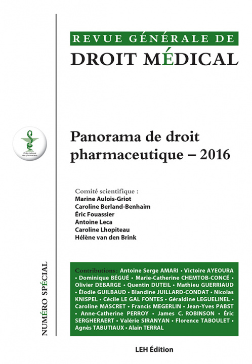 Carte Panorama de droit pharmaceutique 2016 Berland Aulois