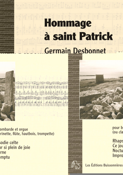 Knjiga Hommage à saint Patrick pour bombarde (ou instruments à vents) et orgue - partitions Desbonnet