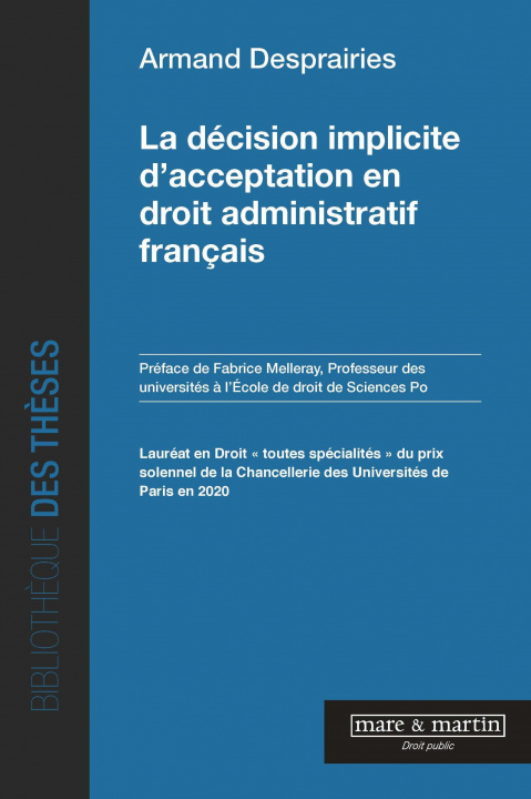 Kniha La décision implicite d'acceptation en droit administratif français Desprairies