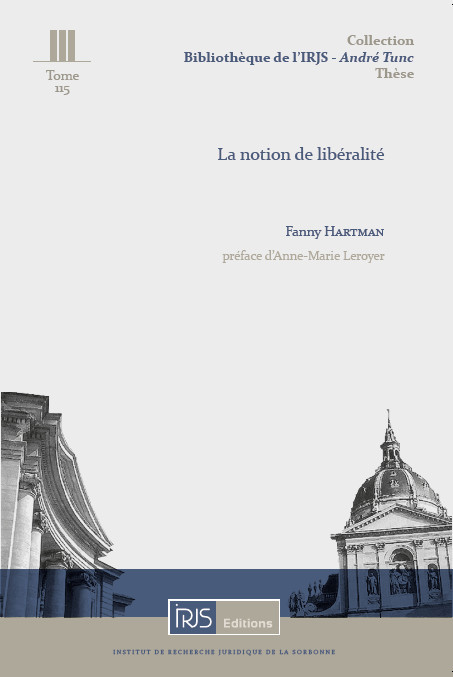 Book La notion de libéralité Hartman