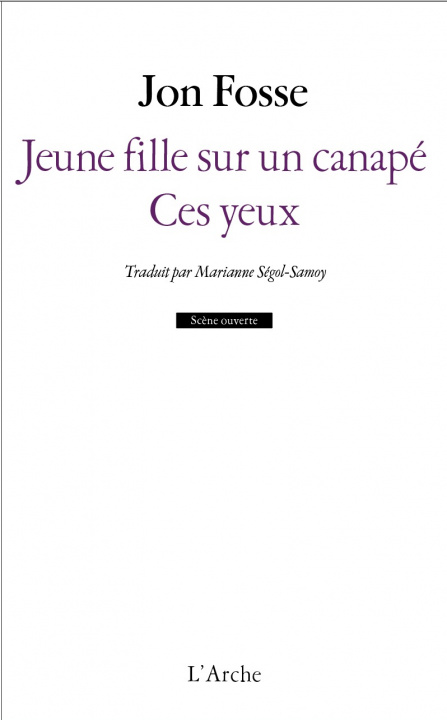 Knjiga Jeune fille sur un canapé / Ces yeux Jon Fosse