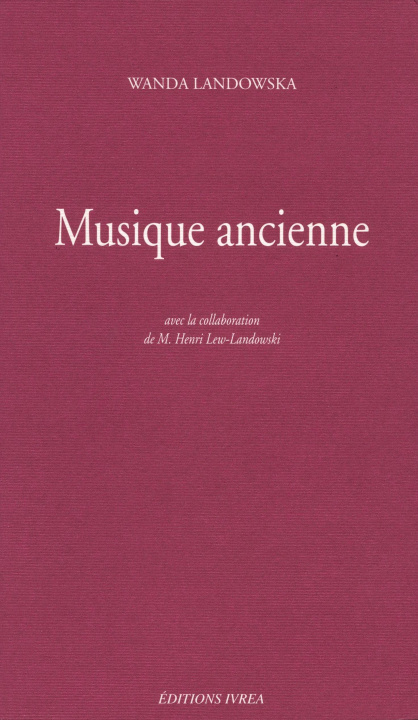 Knjiga Musique ancienne Wanda Landowska