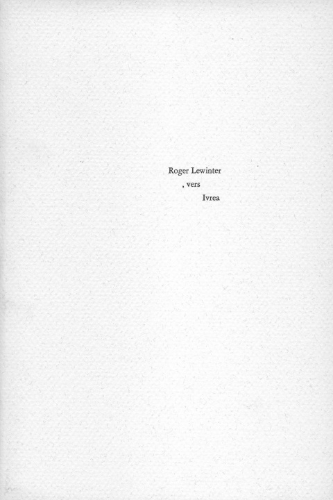 Knjiga Vers Roger Lewinter