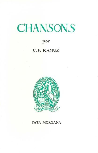 Książka Chansons Ramuz