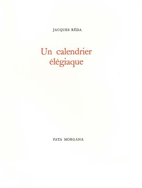 Książka Un calendrier élégiaque Réda