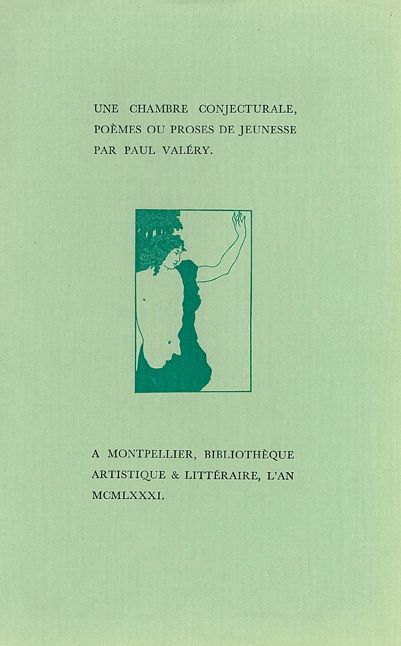 Libro Une chambre conjecturale Valéry