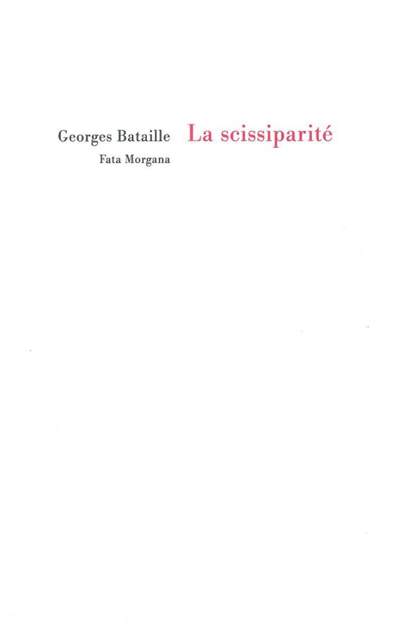Книга La scissiparité Bataille
