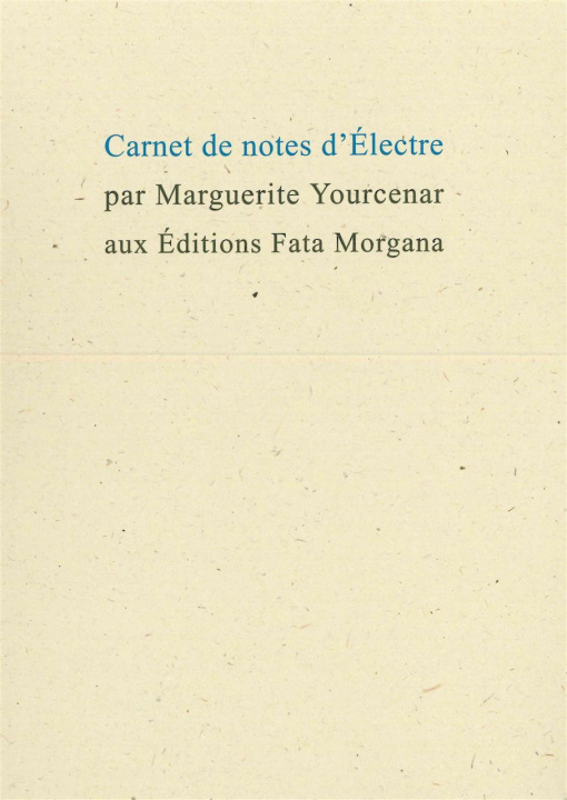 Βιβλίο Carnet de notes d’Électre Yourcenar