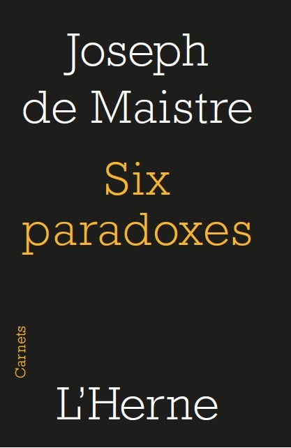 Knjiga six paradoxe Maistre de