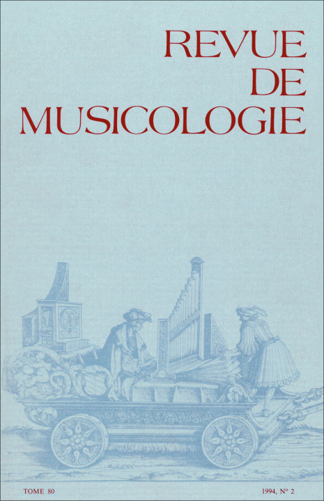 Książka Revue de musicologie tome 80, n° 2 (1994) collegium