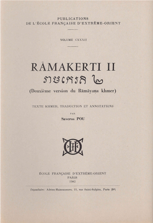 Book Ramakerti II Saveros