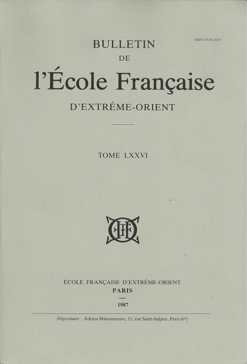 Knjiga Bulletin EFEO 76 (1987) collegium
