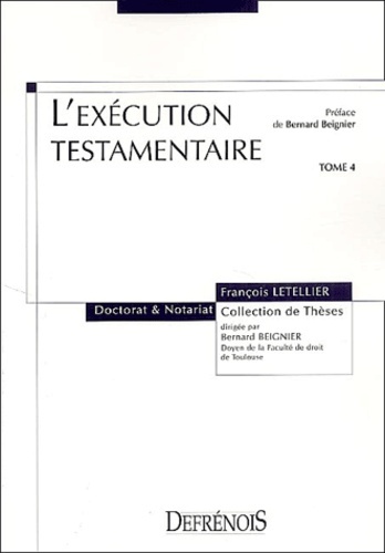 Książka l'exécution testamentaire Letellier f.