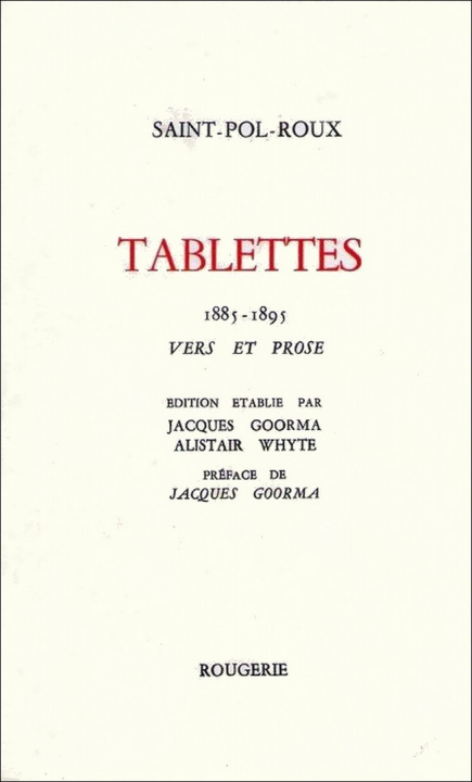 Knjiga TABLETTES Saint-Pol-Roux
