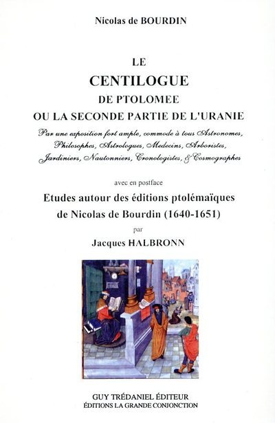 Könyv Le centilogue de Ptolémée Nicolas de Bourdin