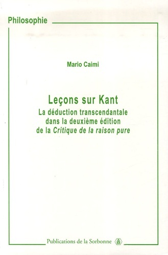 Knjiga Leçons sur Kant Caimi
