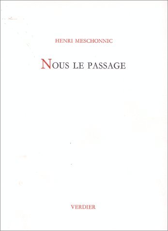 Knjiga Nous le passage Meschonnic