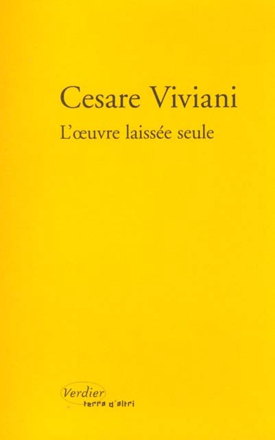 Book L'oeuvre laissée seule Viviani