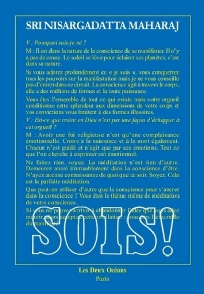 Buch Sois ! Nisargadatta Maharaj