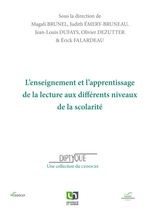 Kniha L'ENSEIGNEMENT ET L'APPRENTISSAGE DE LA LECTURE AUX DIFFERENTS NIVEAUX DE LA SCOLARITE 