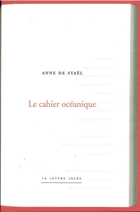 Carte Le Cahier Oceanique Anne De Stael